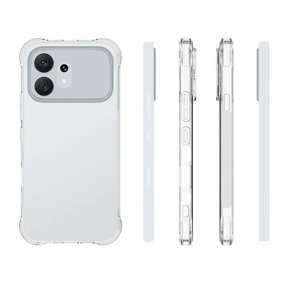 WANLONFENG For Honor 600 5G  WL2 Series TPU Case 2.0mm Phone Cover with 2Pcs Tempered Glass Films - Transparent - 6