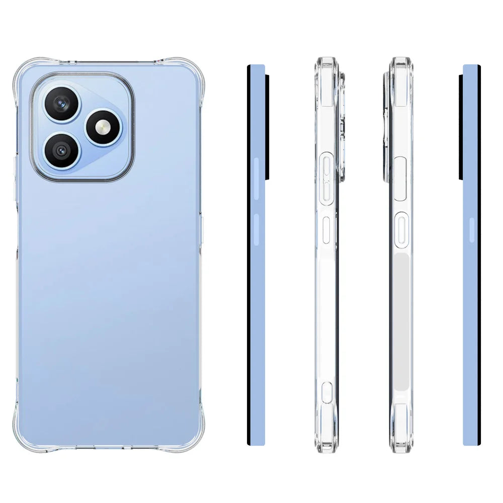WANLONFENG For Honor X8d 4G  WL2 Series TPU Case 2.0mm Phone Cover with 2Pcs Tempered Glass Films - Transparent - 6