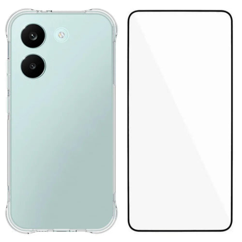 WANLONFENG For Xiaomi Redmi Turbo 5 5G  WL Series Case 2.0mm TPU Phone Cover with Tempered Glass Film - Transparent - 1