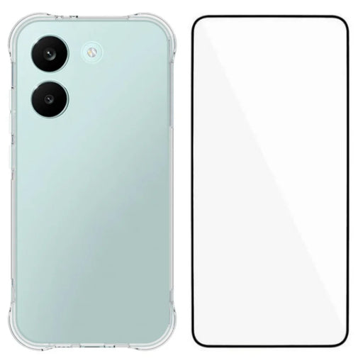 WANLONFENG For Xiaomi Redmi Turbo 5 5G  WL Series Case 2.0mm TPU Phone Cover with Tempered Glass Film - Transparent - 1