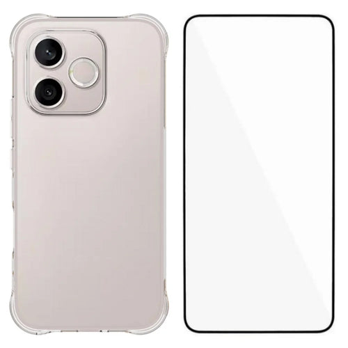 WANLONFENG For Honor 600 Lite 5G  WL Series Case 2.0mm TPU Phone Cover with Tempered Glass Film - Transparent - 1