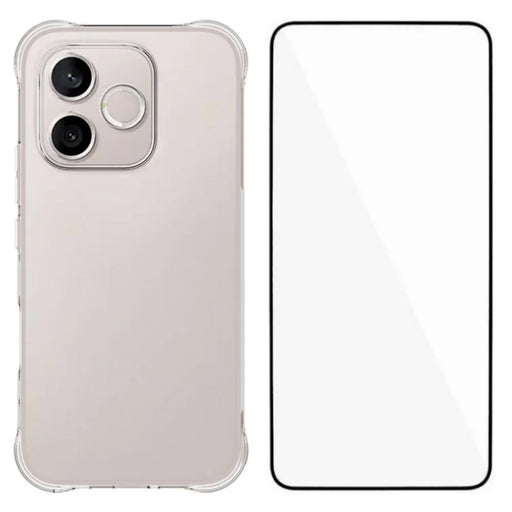 WANLONFENG For Honor 600 Lite 5G  WL Series Case 2.0mm TPU Phone Cover with Tempered Glass Film - Transparent - 1