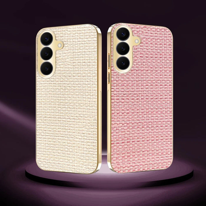 For Samsung Galaxy S26+ Case Electroplating Edge Woven Texture TPU + PC Phone Back Cover - Multi-color - 7