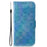 For Samsung Galaxy S23 Ultra Dazzling Flower Pattern PU Leather Case Wallet Stand Full Coverage Inner TPU Phone Cover with Strap - Blue - 5