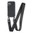 For iPhone 17 Case with Long Lanyard TPU Soft Matte Phone Cover - Black - 1