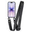 For iPhone 17 Case with Long Lanyard TPU Soft Matte Phone Cover - Black - 2