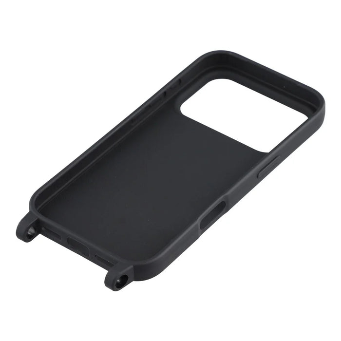 For iPhone 17 Pro Max Case with Long Lanyard TPU Soft Matte Phone Cover - Black - 4