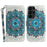 For Samsung Galaxy S23 Ultra Shockproof Phone Case Stand 3D Pattern Printing PU Leather Wallet Cover with Strap -  Peacock Wreath - 1