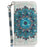 For Samsung Galaxy S23 Ultra Shockproof Phone Case Stand 3D Pattern Printing PU Leather Wallet Cover with Strap -  Peacock Wreath - 6