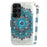 For Samsung Galaxy S23 Ultra Shockproof Phone Case Stand 3D Pattern Printing PU Leather Wallet Cover with Strap -  Peacock Wreath - 7