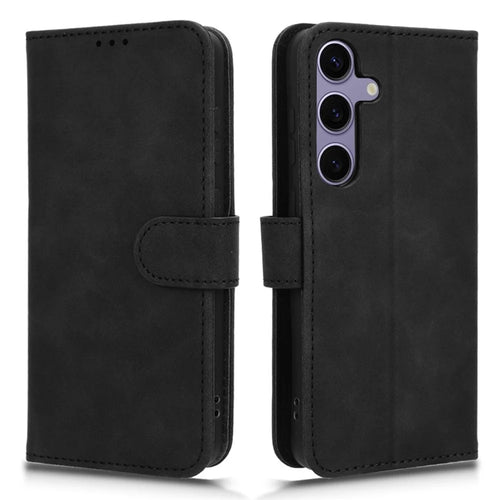 For Samsung Galaxy S26 Ultra Leather Case Skin Feel Anti Drop Wallet Stand Flip Phone Cover - Black - 1