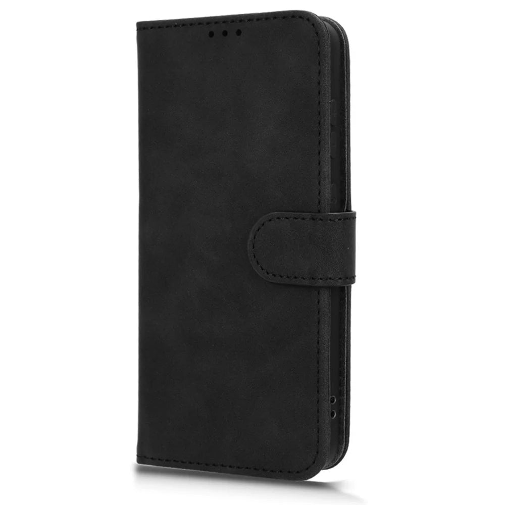 For Samsung Galaxy S26 Ultra Leather Case Skin Feel Anti Drop Wallet Stand Flip Phone Cover - Black - 5