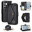 For Samsung Galaxy S26 Leather Case Magnetic Closure Wallet Stand Phone Cover with Crossbody Strap - Black - 1