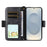 For Samsung Galaxy S26 Leather Case Magnetic Closure Wallet Stand Phone Cover with Crossbody Strap - Black - 2