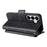 For Samsung Galaxy S26 Leather Case Magnetic Closure Wallet Stand Phone Cover with Crossbody Strap - Black - 4