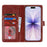 For iPhone 17 Magnetic Case Anti-Drop Detachable Wallet PU Leather Phone Cover - Dark Brown - 3