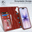 For iPhone 17 Magnetic Case Anti-Drop Detachable Wallet PU Leather Phone Cover - Dark Brown - 6