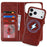 For iPhone 18 Pro / 17 Pro Magnetic Case Anti-Drop Detachable Wallet PU Leather Phone Cover - Dark Brown - 2