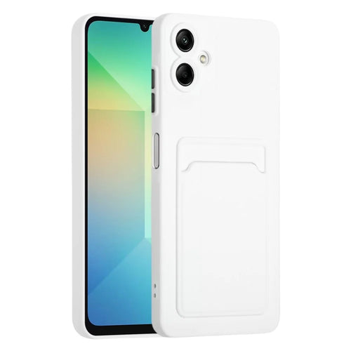 For Samsung Galaxy A08 4G / A07 5G / A07 4G Case Flexible TPU Phone Cover with Back Card Slot - White - 1