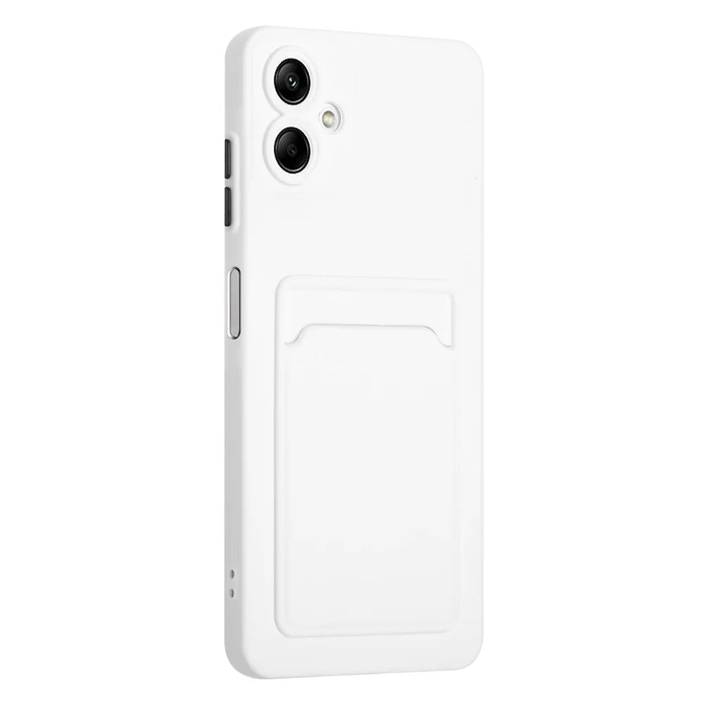 For Samsung Galaxy A08 4G / A07 5G / A07 4G Case Flexible TPU Phone Cover with Back Card Slot - White - 2