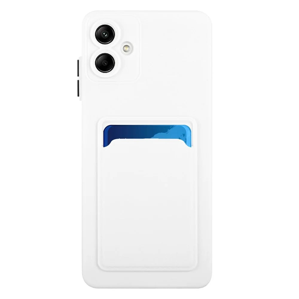 For Samsung Galaxy A08 4G / A07 5G / A07 4G Case Flexible TPU Phone Cover with Back Card Slot - White - 4