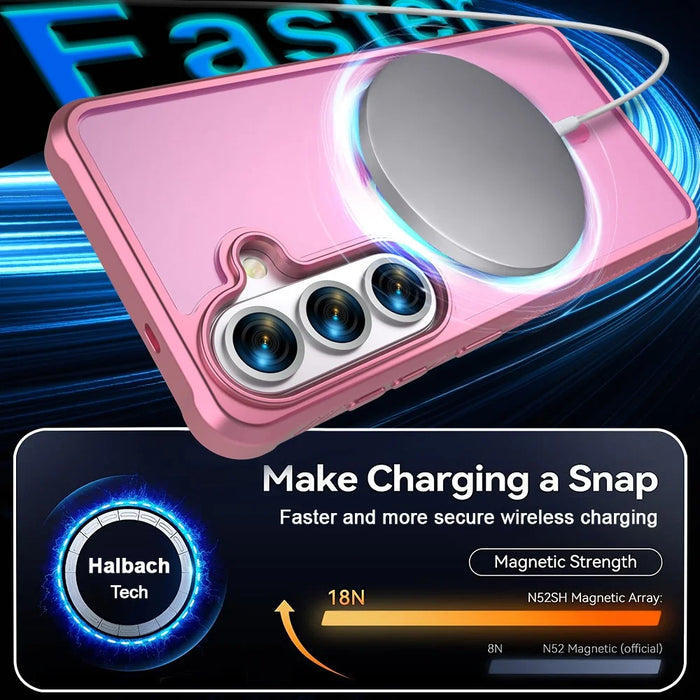 For Samsung Galaxy S26 Case TPU+PC Matte Phone Cover - Light Pink - 5