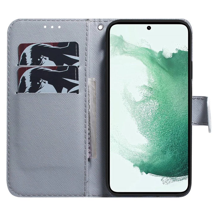 For Samsung Galaxy S23 Pattern Printing PU Leather Wallet Magnetic Cover Viewing Stand Shockproof Flip Phone Case - Tiger Head - 2