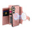 For Samsung Galaxy S25 FE Magnetic Leather Case with Detachable RFID Blocking Zipper Wallet Cover - Pink - 6