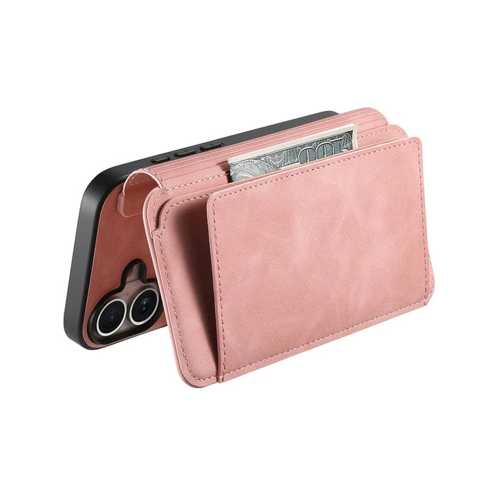 For Samsung Galaxy S25 Edge Magnetic Leather Case with Detachable RFID Blocking Zipper Wallet Cover - Pink - 4