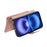 For iPhone 15 Pro Magnetic Leather Case with Detachable RFID Blocking Zipper Wallet Cover - Pink - 3