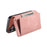 For iPhone 15 Pro Magnetic Leather Case with Detachable RFID Blocking Zipper Wallet Cover - Pink - 4