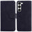 For Samsung Galaxy S23 Solid Color Flip PU Leather Case Wallet Style Magnetic Closure Stand Shockproof Protective Phone Cover - Black - 1