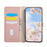For iPhone 16 Wallet Case Triangular Splicing Zipper Leather Flip Cover with Wrist Strap - Pink - 2