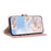 For iPhone 16 Wallet Case Triangular Splicing Zipper Leather Flip Cover with Wrist Strap - Pink - 3