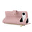 For iPhone Air Wallet Case Triangular Splicing Zipper Leather Flip Cover with Wrist Strap - Pink - 2