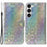 For Samsung Galaxy S23+ Anti-scratch PU Leather Stylish Flower Pattern Phone Cover Wallet Stand Magnetic Case with Strap - Grey - 1