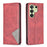 For TECNO Camon 50 4G Case Card Slots Geometry Imprint Leather Phone Cover - Red - 1