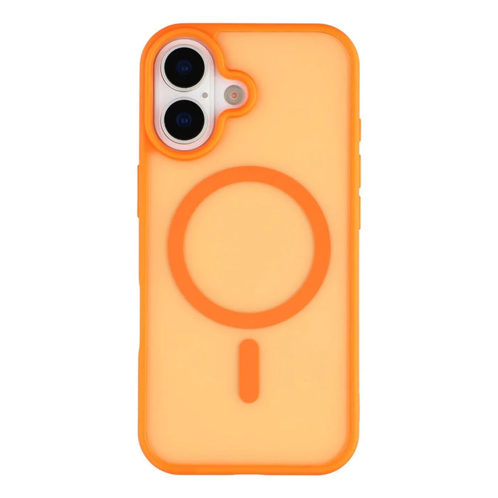 For iPhone 17 Magnetic Case 1.5mm Skin-feel PC TPU Shockproof Mobile Back Cover (Compatible with MagSafe) - Orange - 1