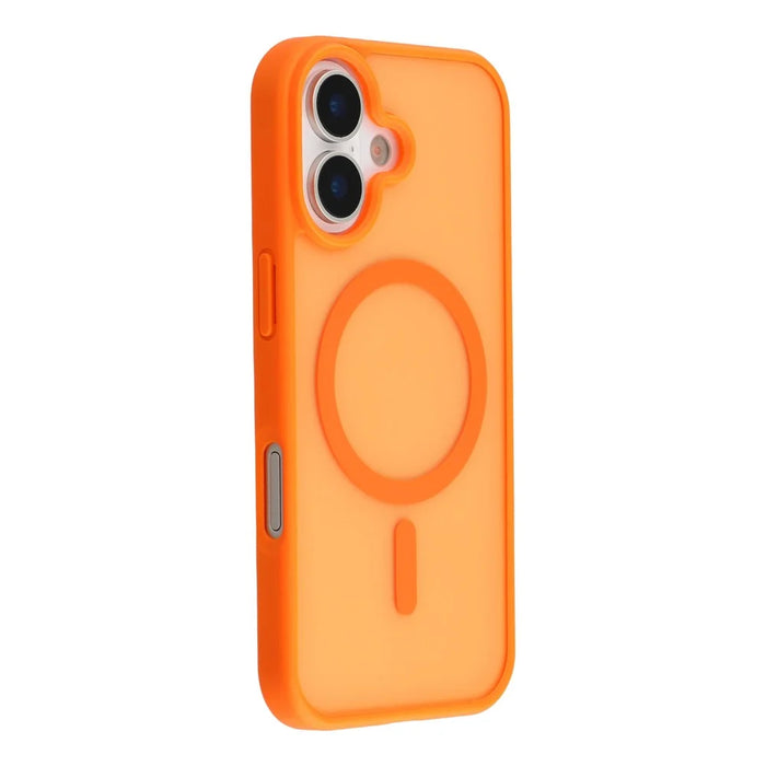 For iPhone 17 Magnetic Case 1.5mm Skin-feel PC TPU Shockproof Mobile Back Cover (Compatible with MagSafe) - Orange - 3