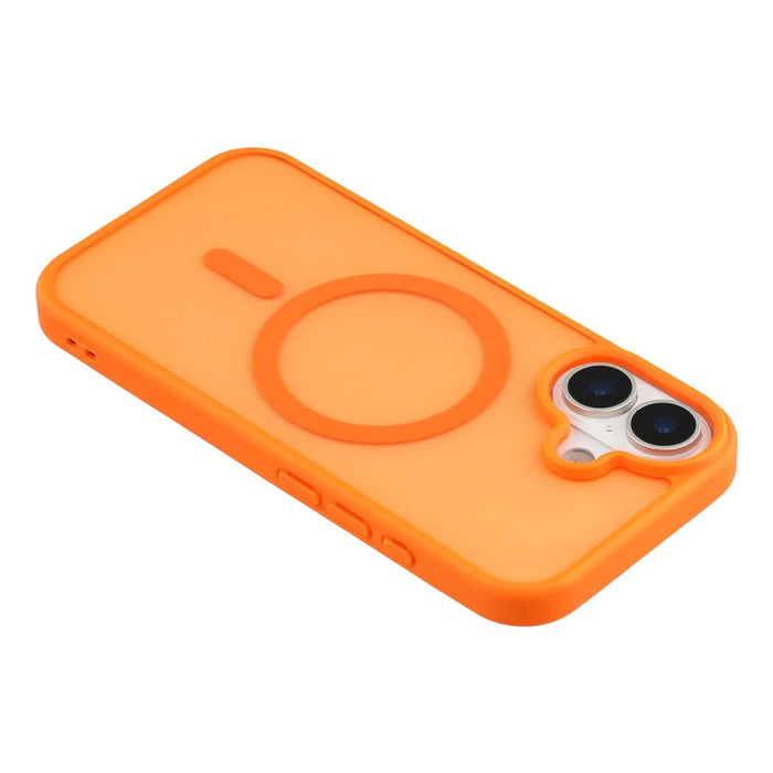 For iPhone 17 Magnetic Case 1.5mm Skin-feel PC TPU Shockproof Mobile Back Cover (Compatible with MagSafe) - Orange - 5