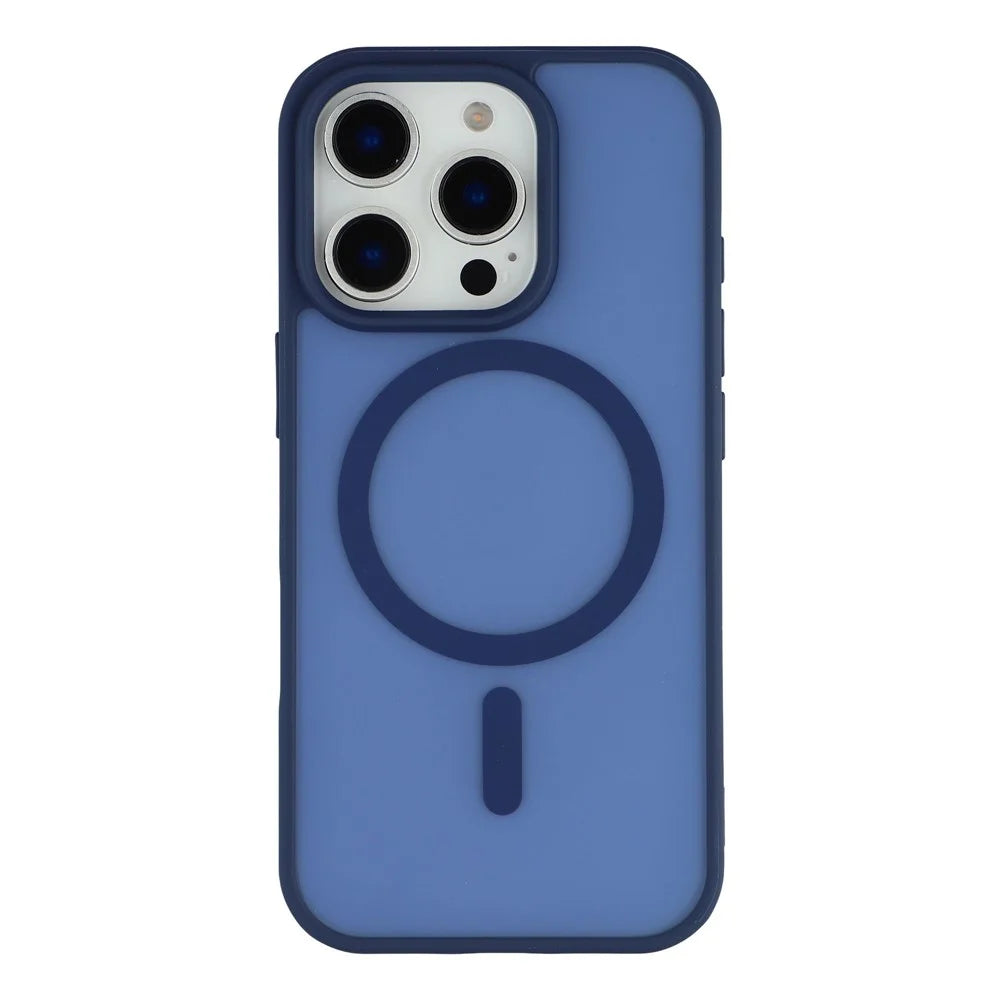 For iPhone 16 Pro Magnetic Case 1.5mm Skin-feel PC TPU Shockproof Mobile Back Cover (Compatible with MagSafe) - Blue - 1