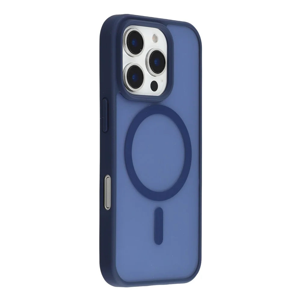 For iPhone 16 Pro Magnetic Case 1.5mm Skin-feel PC TPU Shockproof Mobile Back Cover (Compatible with MagSafe) - Blue - 3