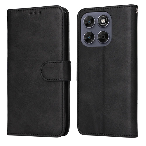 Wallet Case For Motorola Moto G87 5G / G77 5G / G67 5G PU Leather Folio Flip Phone Cover - Black - 1
