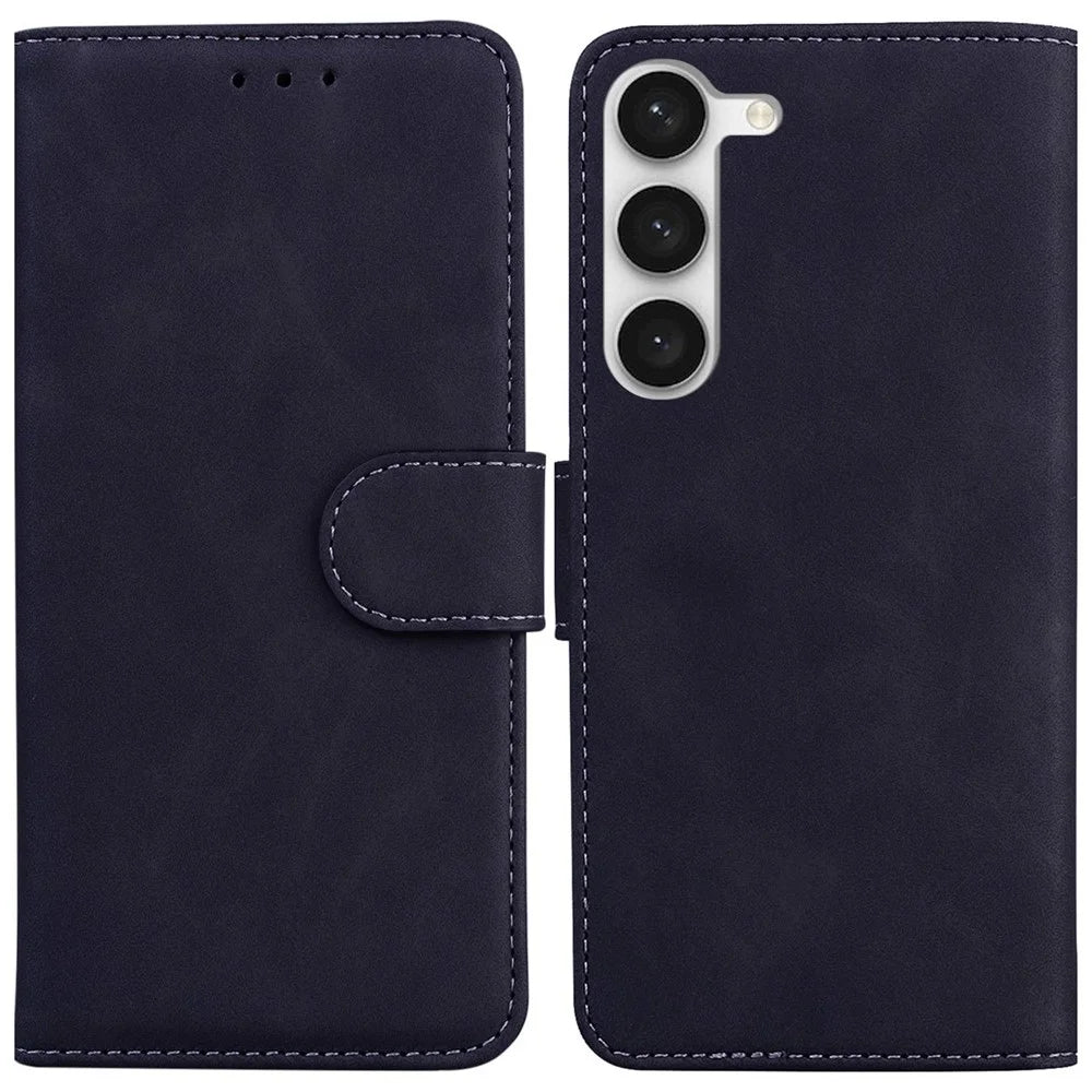 Stand Wallet Phone Case for Samsung Galaxy S23+, PU Leather + TPU Shockproof Smartphone Cover - Black - 1
