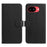 For Google Pixel 10a Case Wallet Stand Litchi Texture Genuine Cow Leather Flip Phone Cover - Black - 1
