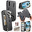 For Samsung Galaxy A16 5G  /  4G Magnetic Case RFID Blocking Detachable Wallet Stand Cloth Texture Leather Phone Cover - Black - 1