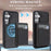 For Samsung Galaxy S26 Magnetic Cover Kickstand Leather Back Phone Shell with Detachable Pop-Up Card Case - Black - 6