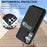 For Samsung Galaxy S26 Magnetic Cover Kickstand Leather Back Phone Shell with Detachable Pop-Up Card Case - Black - 7