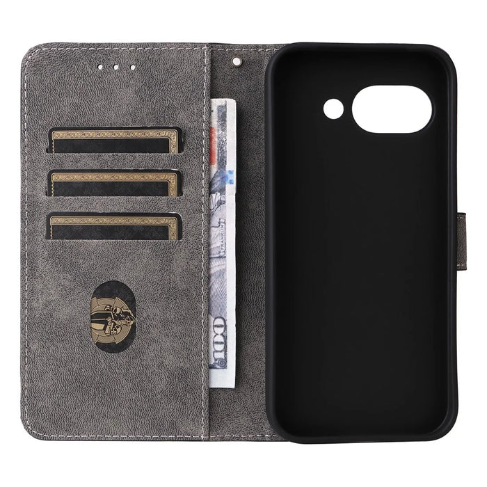 Phone Case For Google Pixel 10a Wallet RFID Blocking PU Leather Phone Cover Stand with Strap - Black - 2