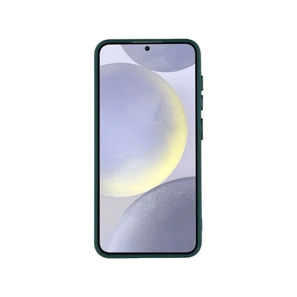 WANLONFENG For Samsung Galaxy A37 5G QB Series Magnetic Case PC TPU Phone Cover with Screen Film - Dark Green - 3